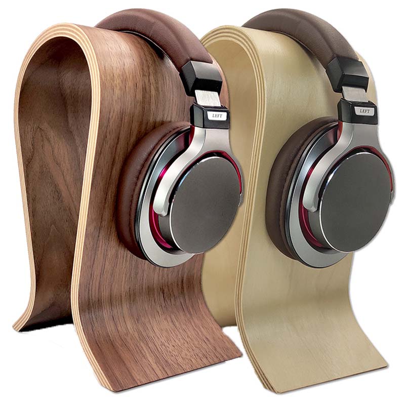 Cubicle Shelf Organizer - U Shape Wooden Headphones Stand Holder