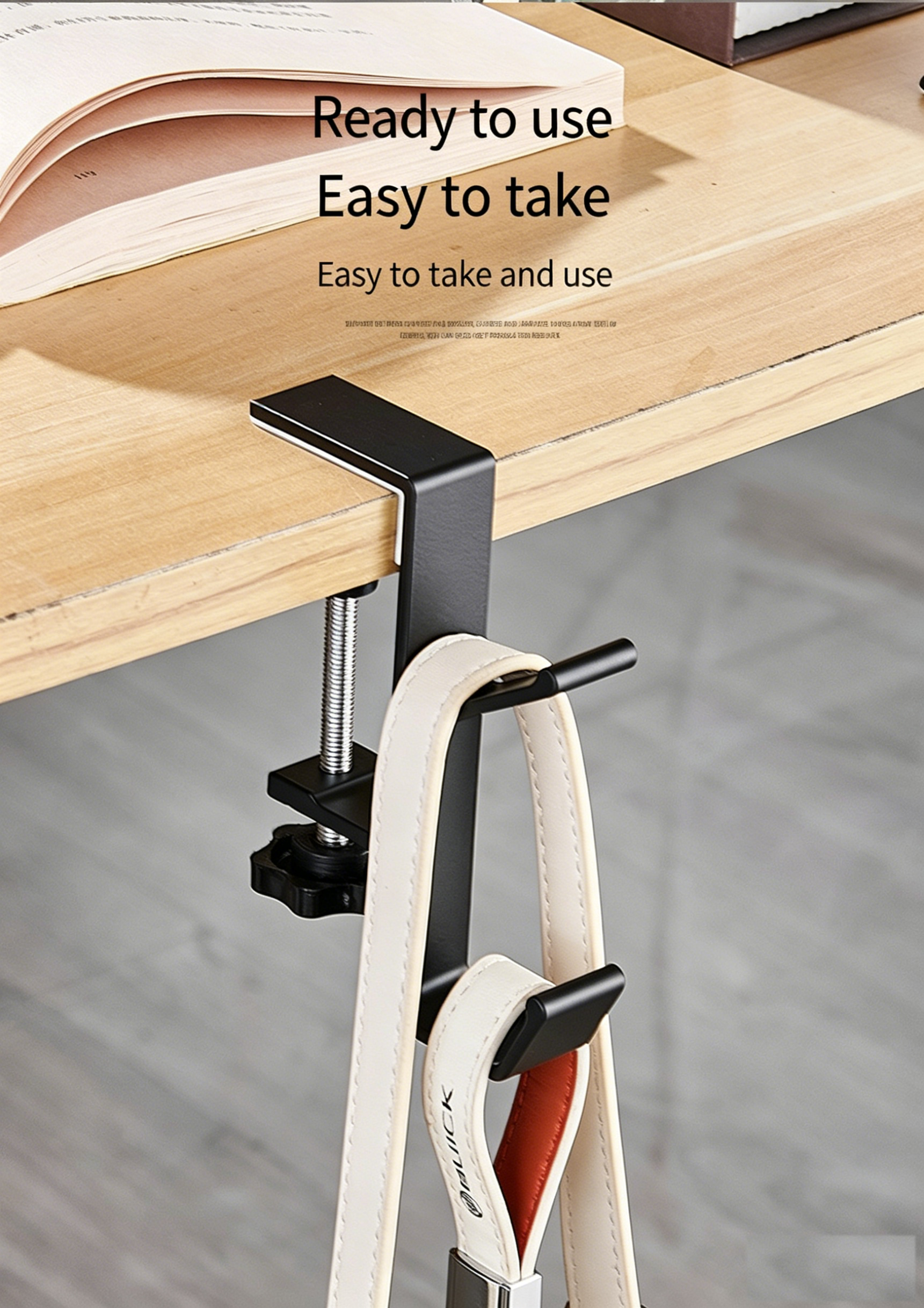 Office Furniture Design - 5-Shaped Portable Desk Hook | Punch-Free