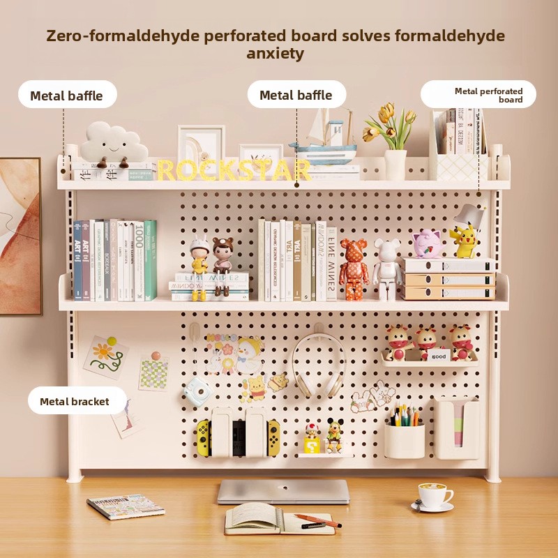 Cubicle Shelf Organizer - Desk Storage Shelf Desktop Hole Board