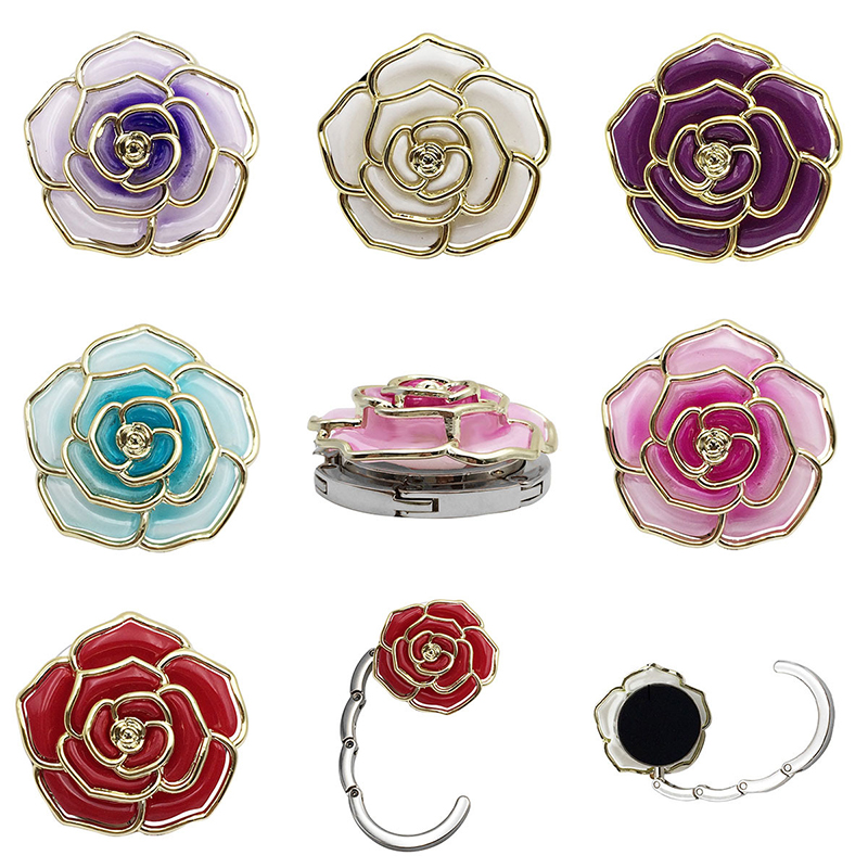 Office Furniture Design - Portable Folding Table Bag Hook Flower