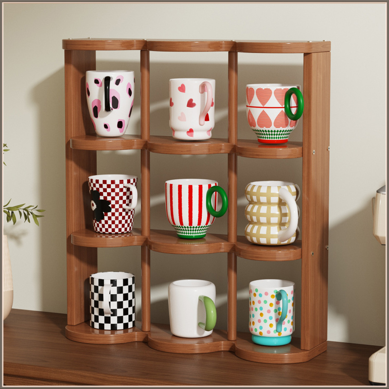 Cubicle Shelf Organizer - 9 Grid Desktop Cup Holder Multi-layer