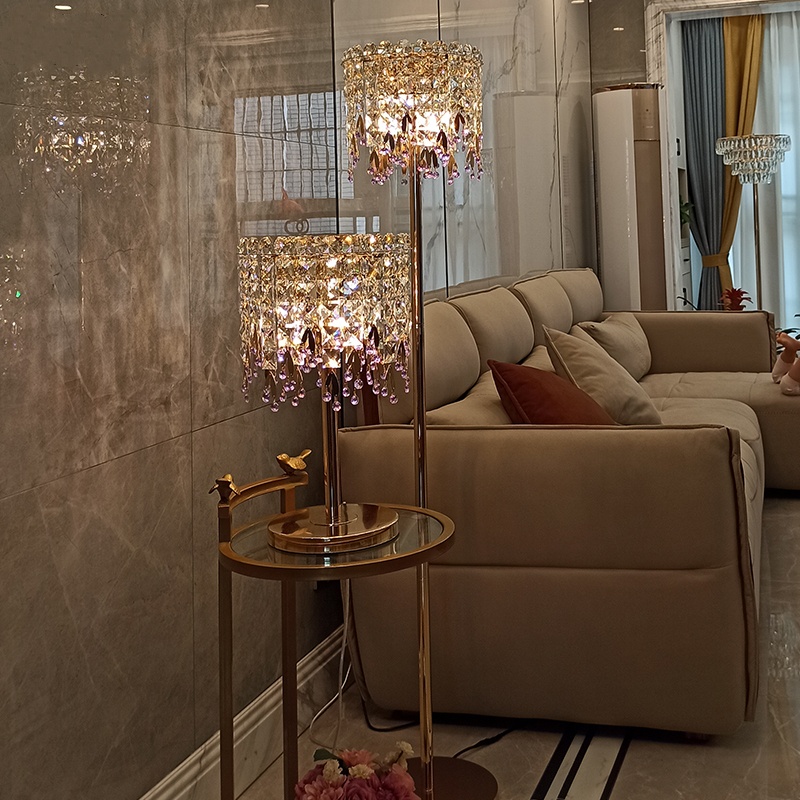 Floor Lamp Arched - Luxury Crystal Desk Lamp Bedroom Bedside
