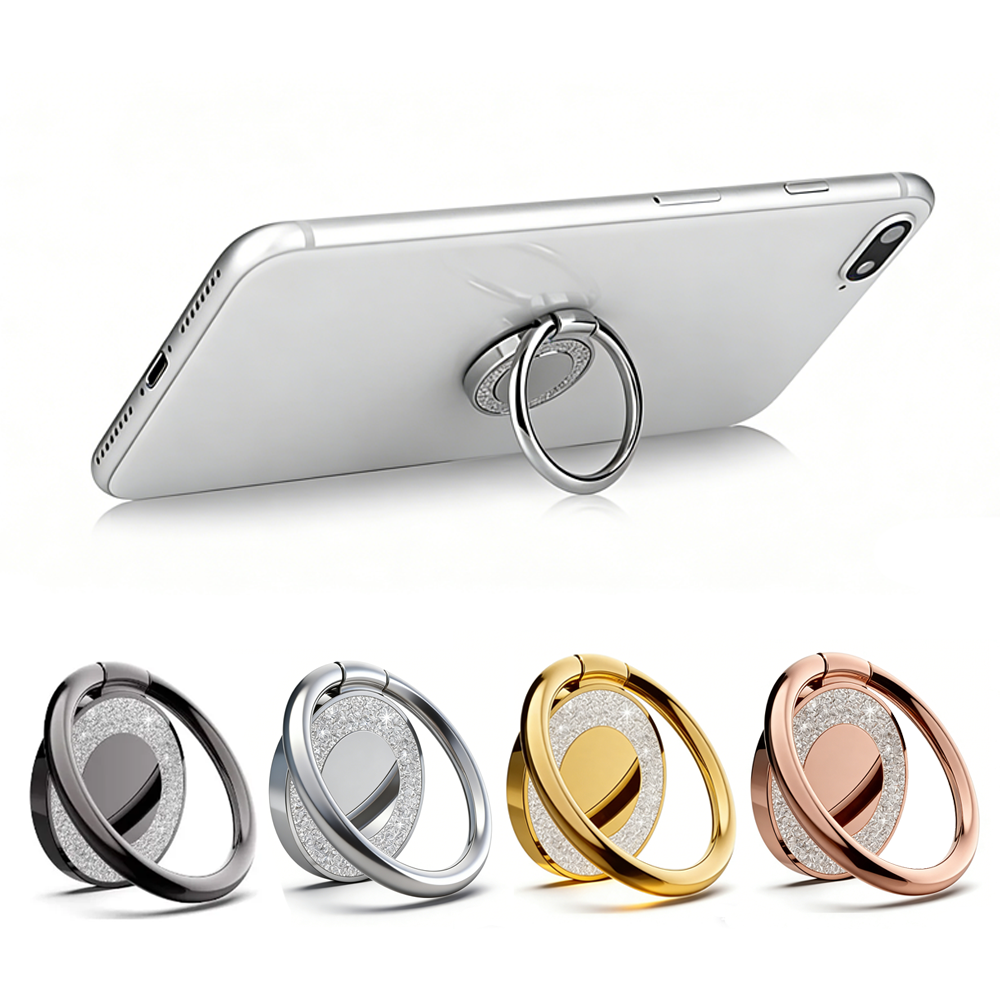 Mobile Pedestal Cabinet - 360° Rotatable Metal Ring Phone Holder