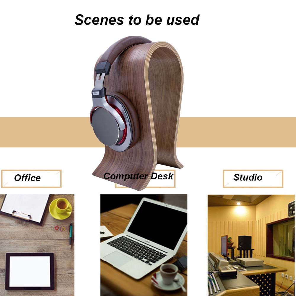 U Shape Wooden Headphones Stan - Cubicle Shelf Organizer บทวิจารณ์และราคา