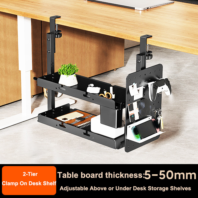 Clamp-on 14 inch Above Below D - Cubicle Shelf Organizer บทวิจารณ์และราคา