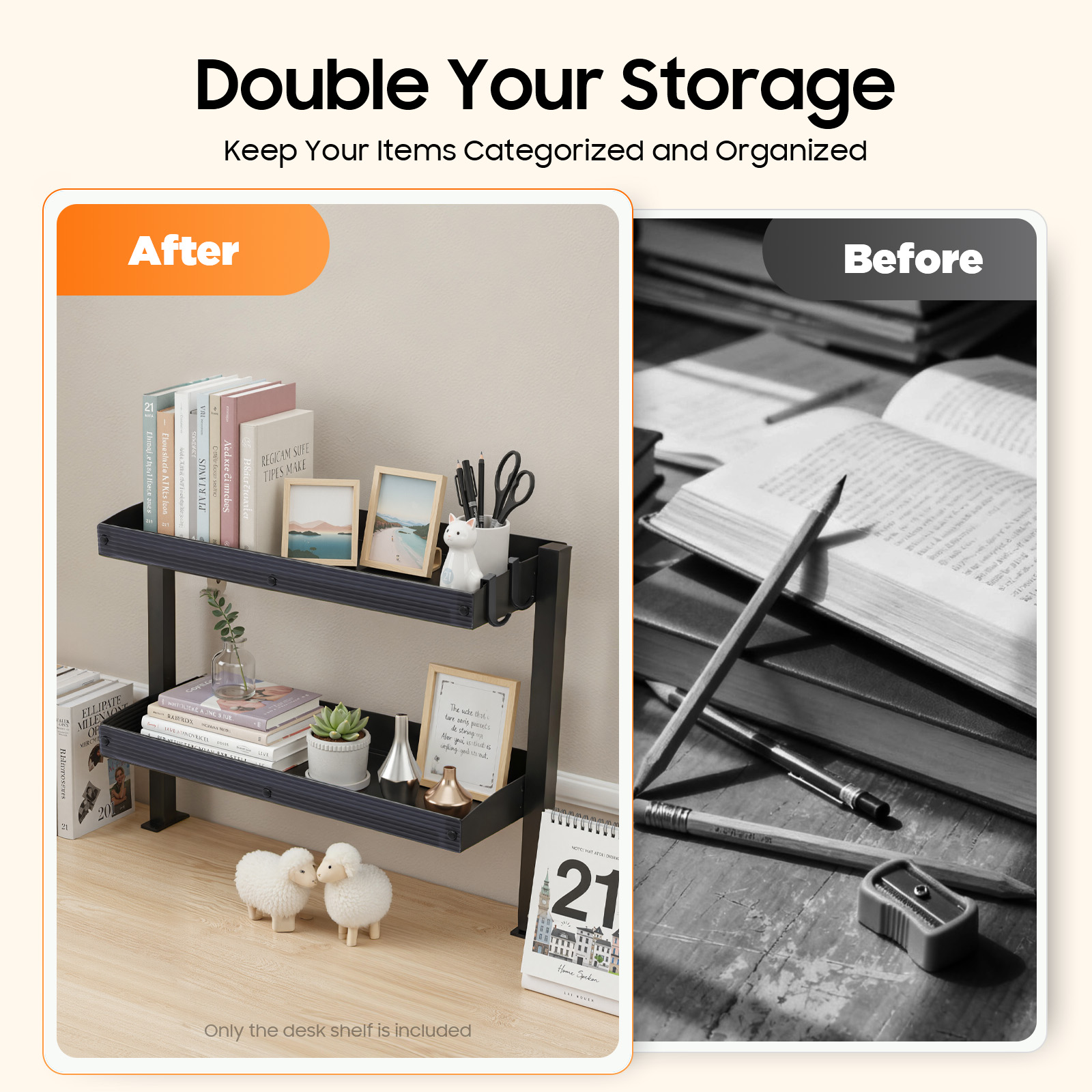 Clamp-on Desk Shelf,Desktop or - Cubicle Shelf Organizer บทวิจารณ์และราคา