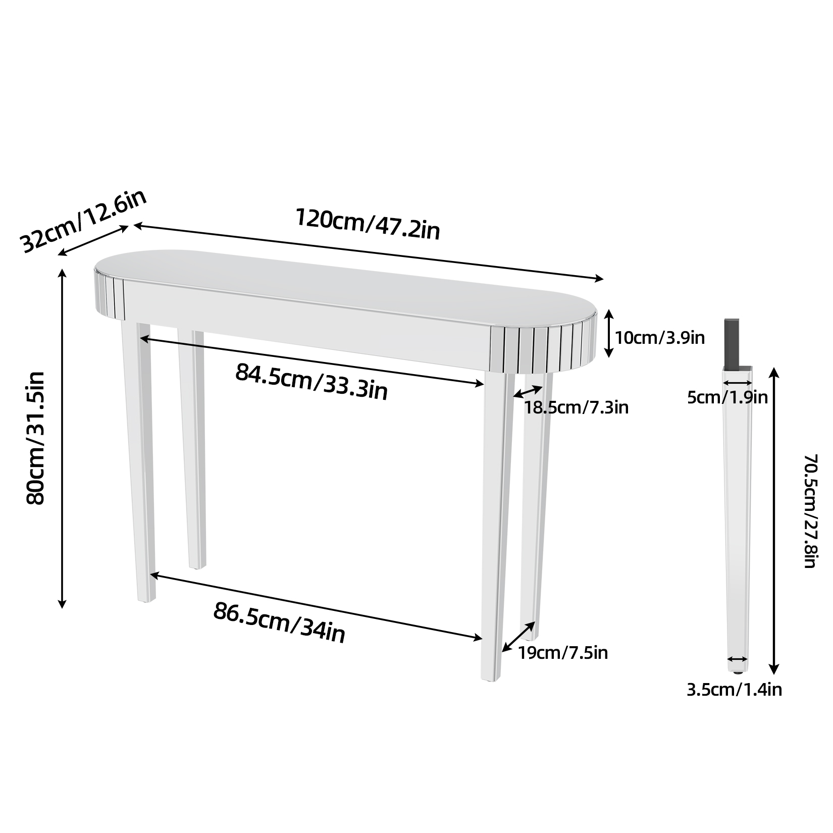 Mirrored Console Table,Mirrore - Office Furniture Suppliers บทวิจารณ์และราคา