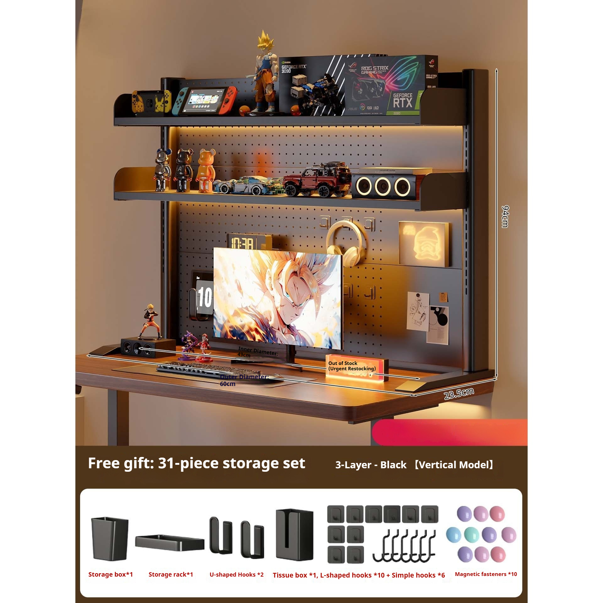 Clamp on Desk Shelf with Pegbo - Cubicle Shelf Organizer บทวิจารณ์และราคา