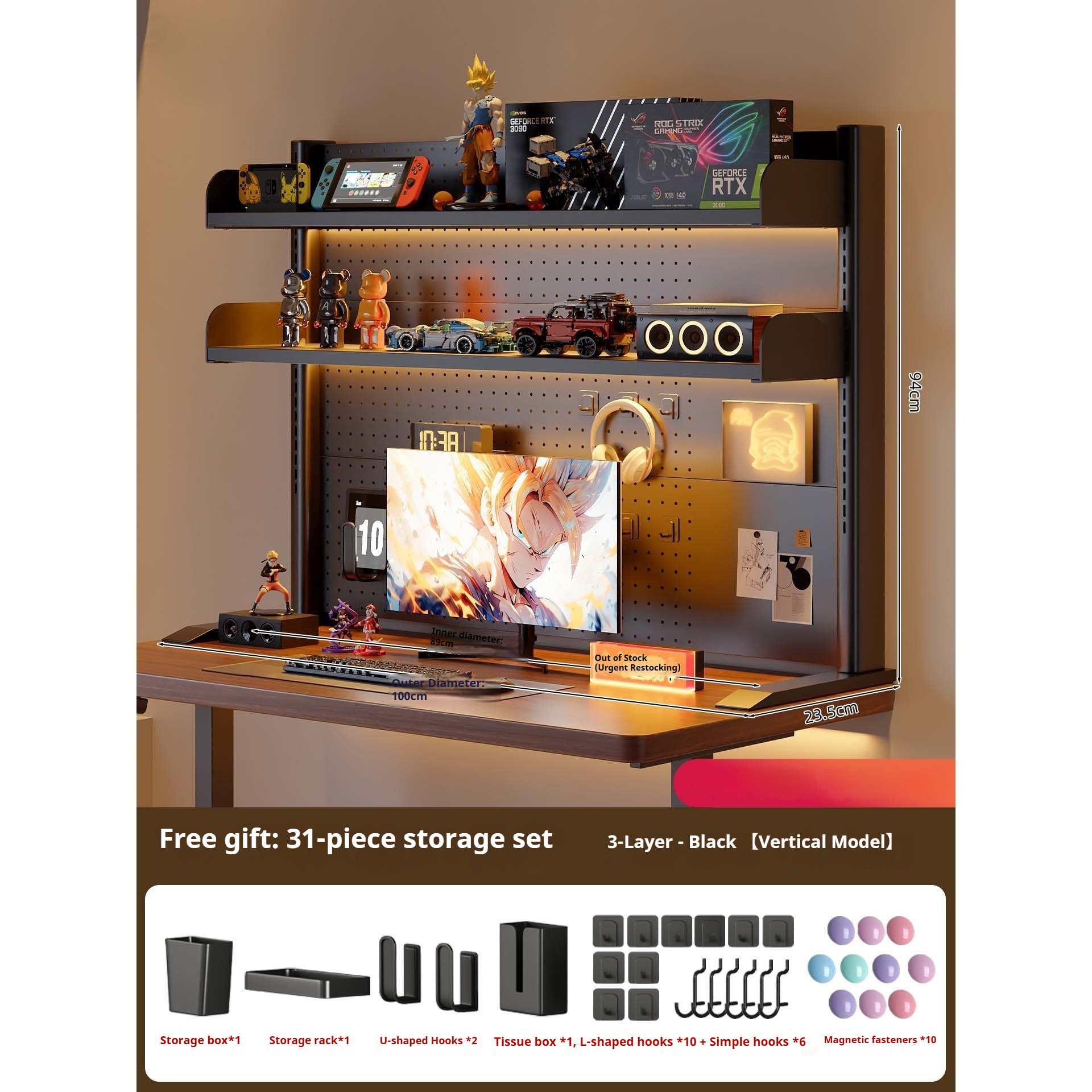 Clamp on Desk Shelf with Pegbo - Cubicle Shelf Organizer บทวิจารณ์และราคา