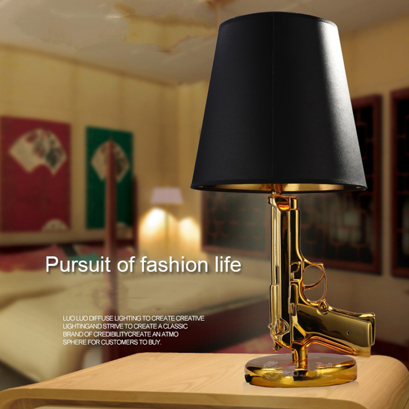 Gold Plated Pistol Table Desk  - Floor Lamp Arched บทวิจารณ์และราคา