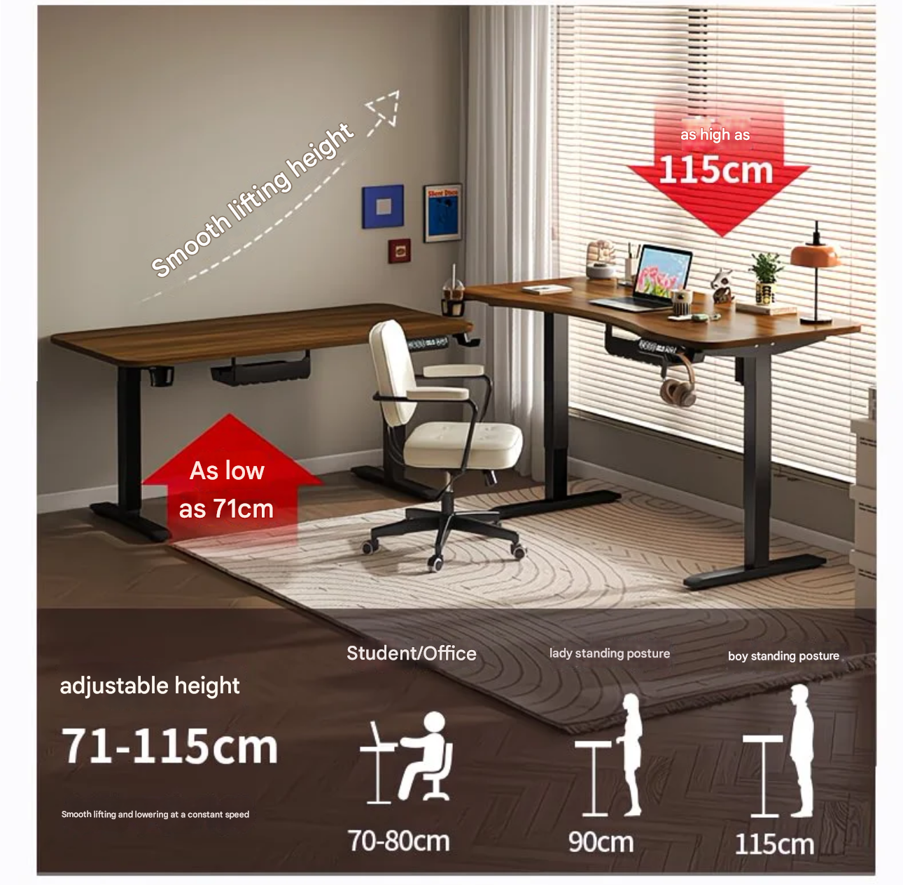80/100/120/140cm Height Adjust - Office Furniture Suppliers บทวิจารณ์และราคา