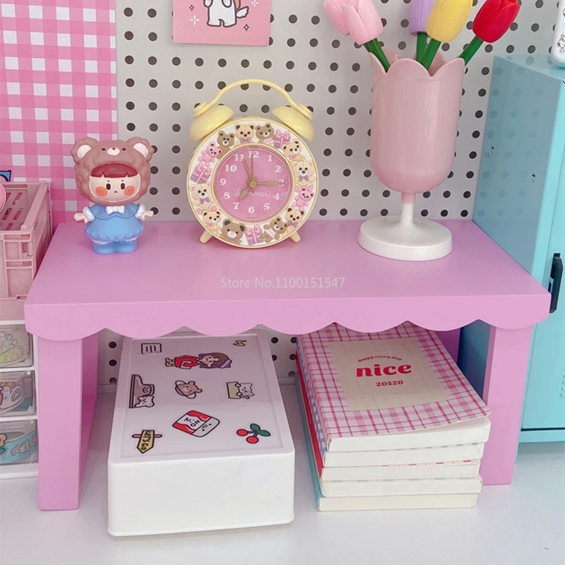 Ins Girl Heart Wooden Lace Rac - Cubicle Shelf Organizer บทวิจารณ์และราคา